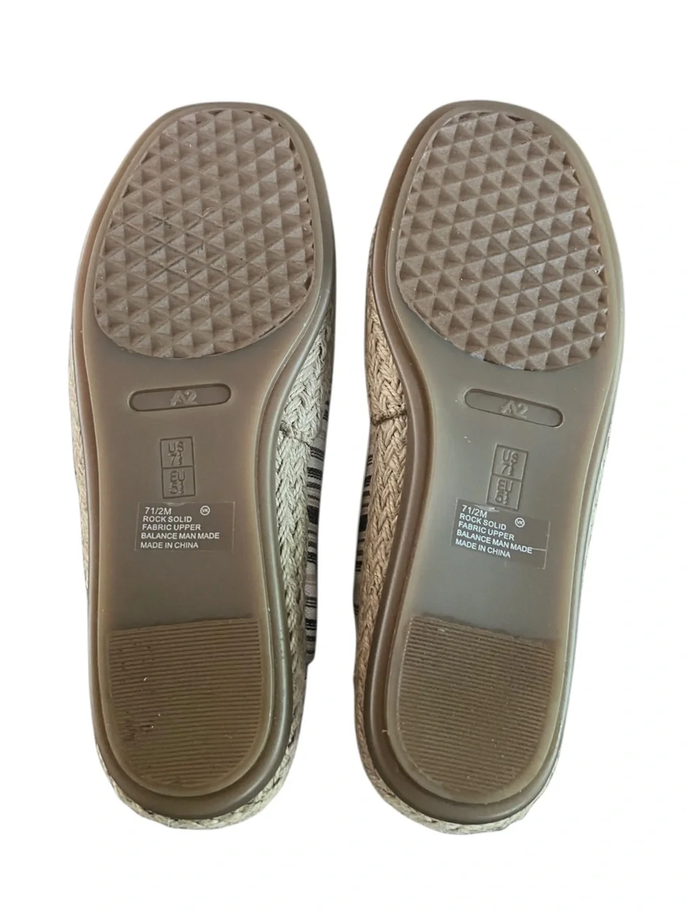 Aerosol Stripped Canvas Espadrille Flat Sz 7.5
